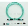 Câble optique de fibre de MTP MPO Om3 Aqua 12cores